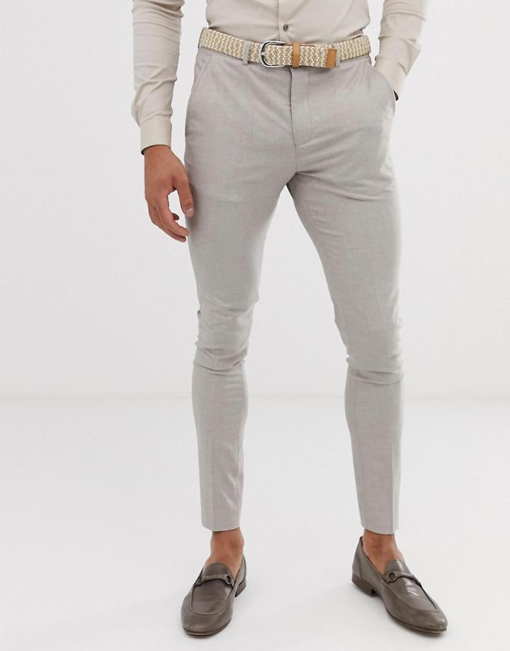 Selected Homme Skinny Suit Pants In Sand - Beige