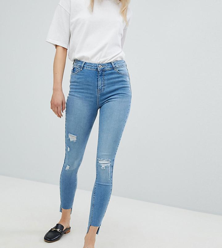 Urban Bliss Distressed Ripped Skinny Jean In Light Wash