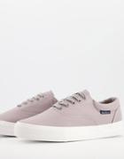 Ben Sherman Lace Up Canvas Sneakers In Gray-grey