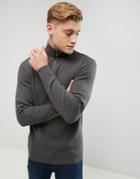 Esprit Cashmere Mix Sweater With Half Zip Neck - Gray