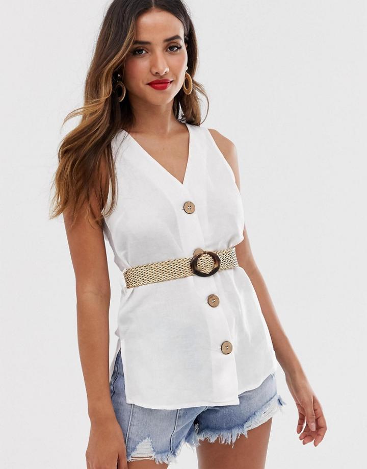 River Island Shirt With Belt In White