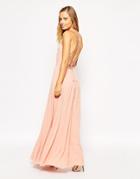 Asos Maxi Dress With Tie Back - Nude
