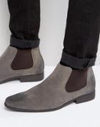 Asos Chelsea Boots In Gray Faux Suede - Gray