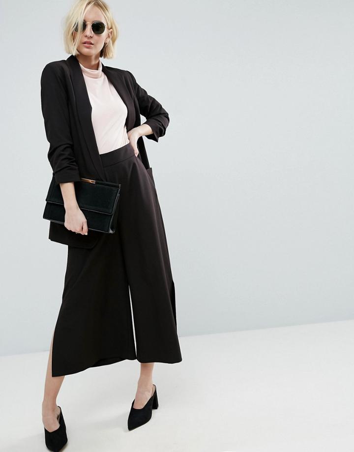 Asos Mix & Match Clean Culotte With Side Split - Black