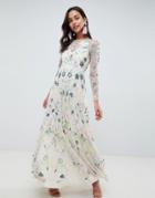 Asos Edition Delicate Floral Embellished Maxi Dress - Purple