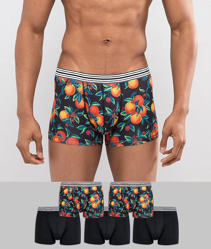 Asos Design Pyjama Shorts In Gray With Neon Waistband - Multi