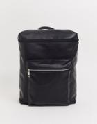 French Connection Faux Leather Backpack-black