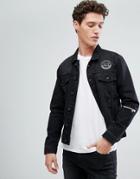 Only & Sons Denim Jacket With Badge Details - Black