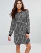 Pieces Dolly Long Sleeved Shift Dress - Gray