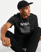 Only & Sons Oversized T-shirt With Nasa Chest Print In Black
