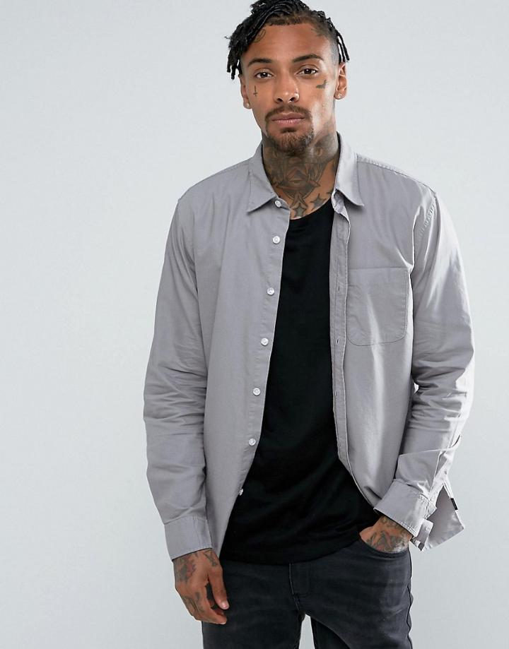 Brixton Alder Shirt In Standard Fit - Gray