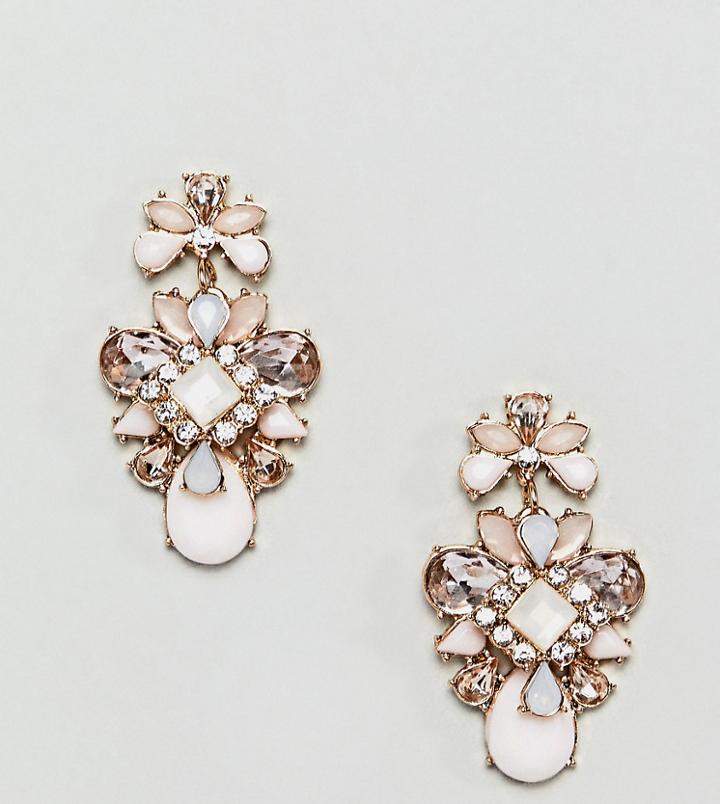 True Decadence Pink Cluster Jewelled Earrings (+) - Gold