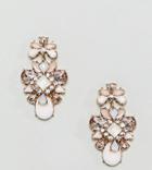 True Decadence Pink Cluster Jewelled Earrings (+) - Gold