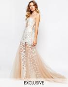 A Star Is Born Bridal Luxe Floral Applique Maxi Dress With Full 3d Applique Skirt