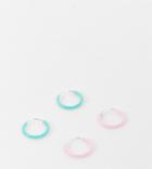 Kingsley Ryan X2 Pack Pastel Enamel Hoops In Sterling Silver-multi