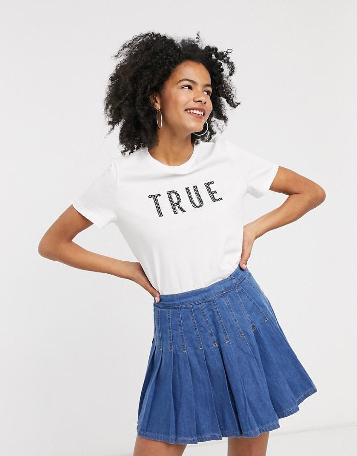 Vero Moda Slogan T-shirt In White