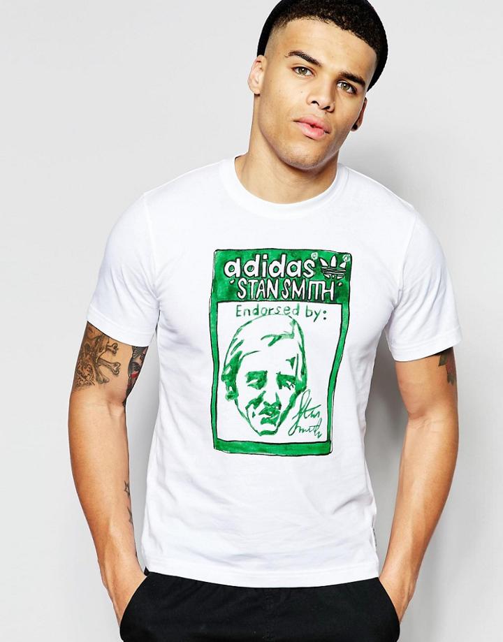 Adidas Originals X Nigo T-shirt With Artist Stan Smith Print Aj5204 - White