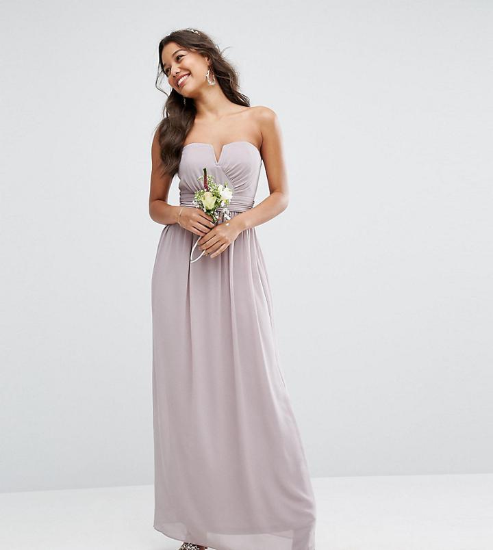 Tfnc Bandeau Maxi Bridesmaid Dress - Gray