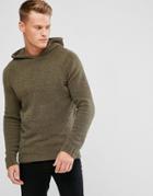 D-struct Knitted Chenille Hooded Sweater - Green
