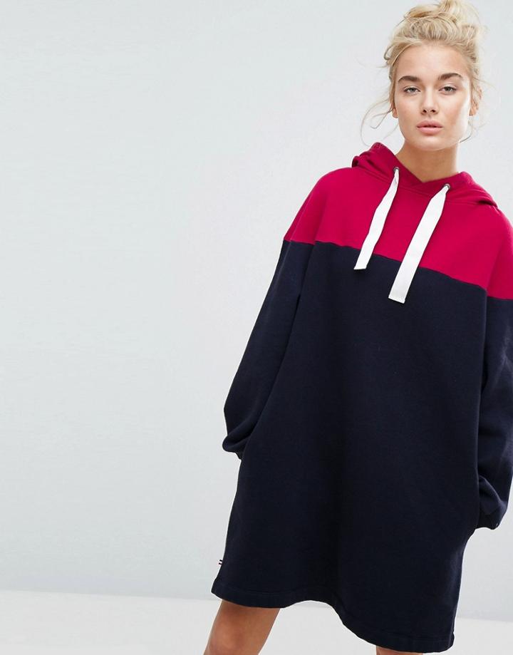 Tommy Jeans Color Block Hooded Dress - Navy