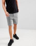 Pull & Bear Tailored Check Shorts In Gray - Gray