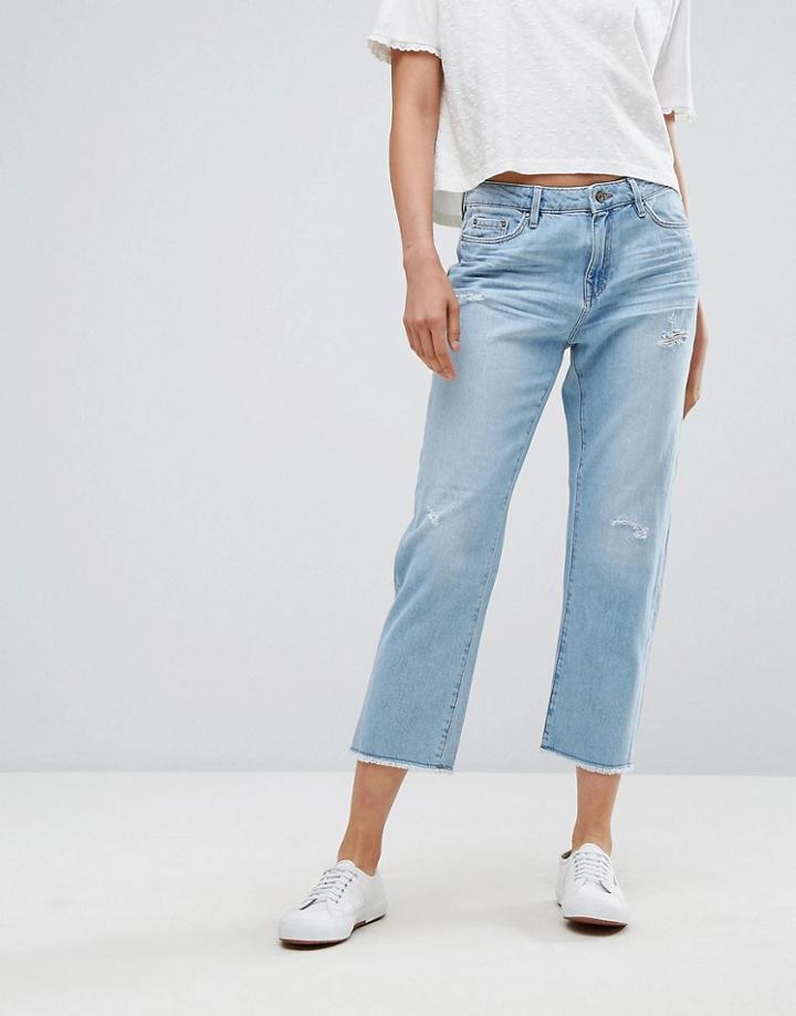 Esprit Straight Fit Distressed Jeans - Blue
