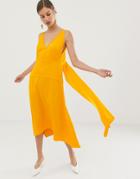 Asos White V Back Dress-yellow