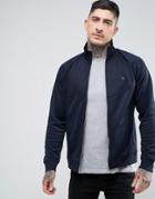 Farah Lancaster Slim Fit Tricot Zip Through Sweat Jacket In Navy - Navy