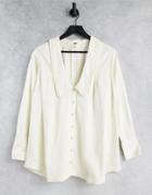 We The Free By Free People Charlie Oversized Shirt With Collar In White Washed Denim