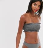 Unique21 Shirred Bandeau Bikini Top - Green