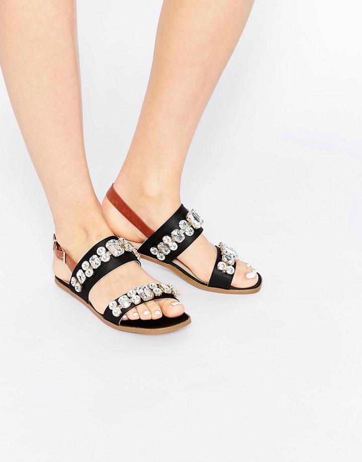 New Look Jewelled Sandal - Black