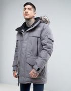 The North Face Mcmurdow Down Insulated Parka Jacket With Detachable Faux Fur Hood In Gray - Gray