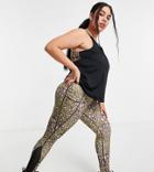 Simply Be Active Leggings In Leopard Print-multi