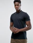 Selected Slim Fit Polo Shirt With Stretch - Black