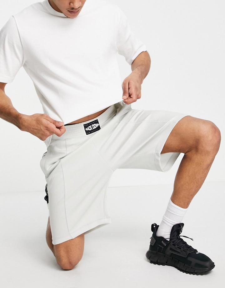 Bershka Oversized Jersey Shorts In White