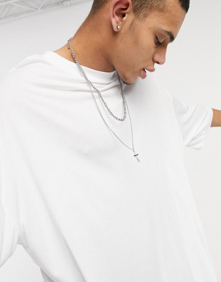 Asos Design Extreme Oversized Longline T-shirt In White