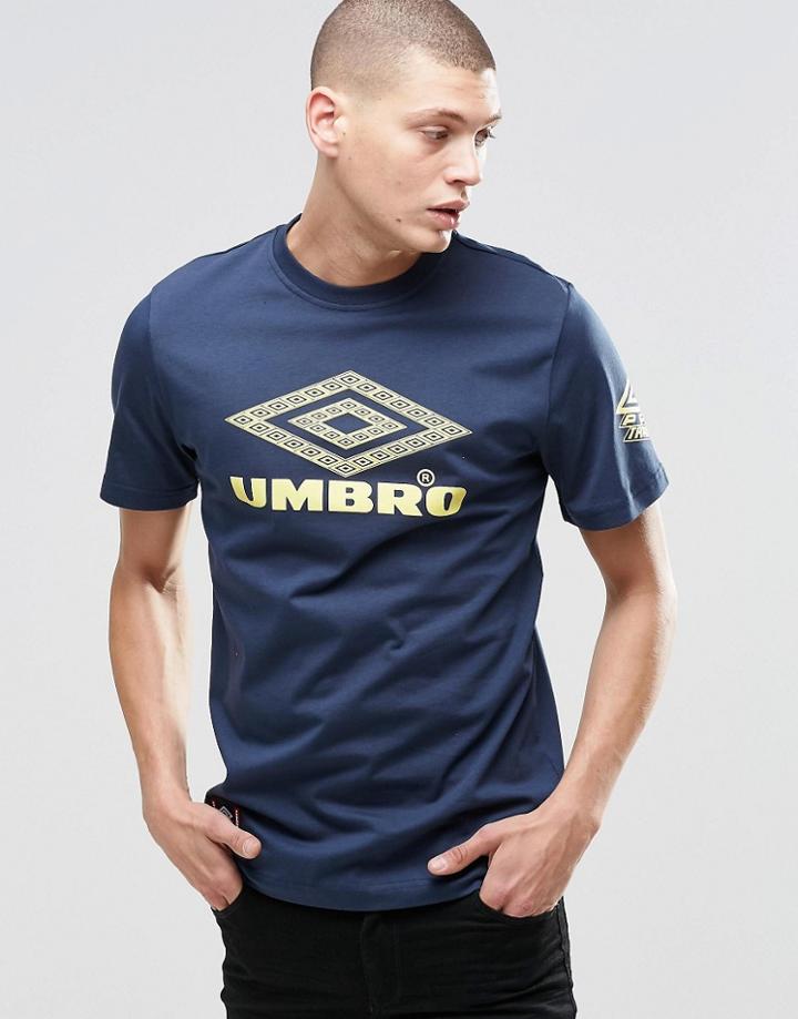 Umbro T-shirt With Largo Logo - Navy