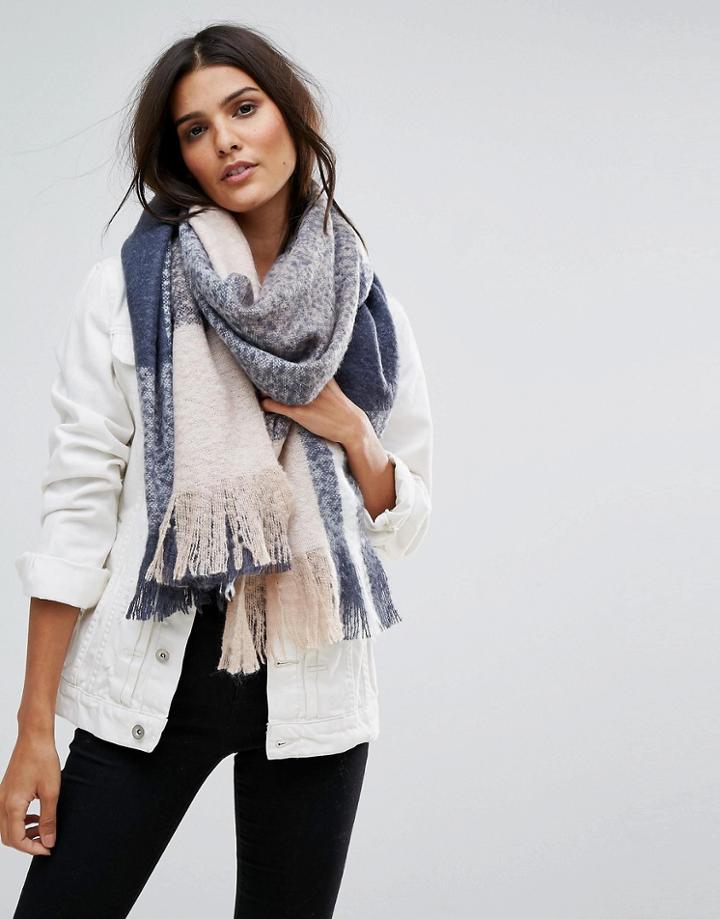 Vero Moda Check Scarf - Blue