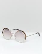 Marc Jacobs Round Sunglasses In Gold Tort - Gold
