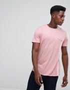 Stradivarius T-shirt With Sealed Pocket In Pink - Pink