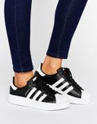 Adidas Originals Bold Double Sole Black And White Superstar Sneakers -