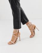 Asos Design Hollis Barely There Heeled Sandals-pink