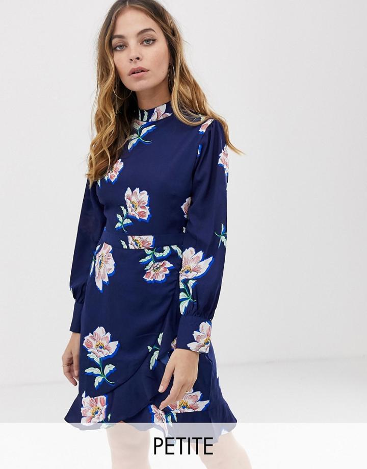 Boohoo Floral Wrap Mini Dress - Multi