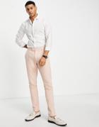 Asos Design Wedding Skinny Suit Pants In Dusky Pink Twill