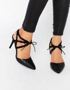 New Look Comfort Weave Ghillie Point Heel - Black