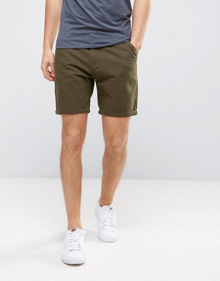 Brave Soul Basic Chino Shorts - Green
