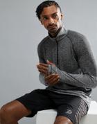Threadbare Active Zip Neck Gym Top - Gray