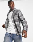 Brave Soul Check Shirt In Gray Multi