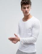 Asos Long Sleeve T-shirt With Scoop Neck In White - White