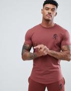 Gym King Logo Muscle Fit T-shirt In Rust - Red